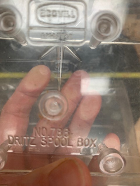 Mid Century DRITZ Spool Thread Sewing Box No. 786 Clear Plastic