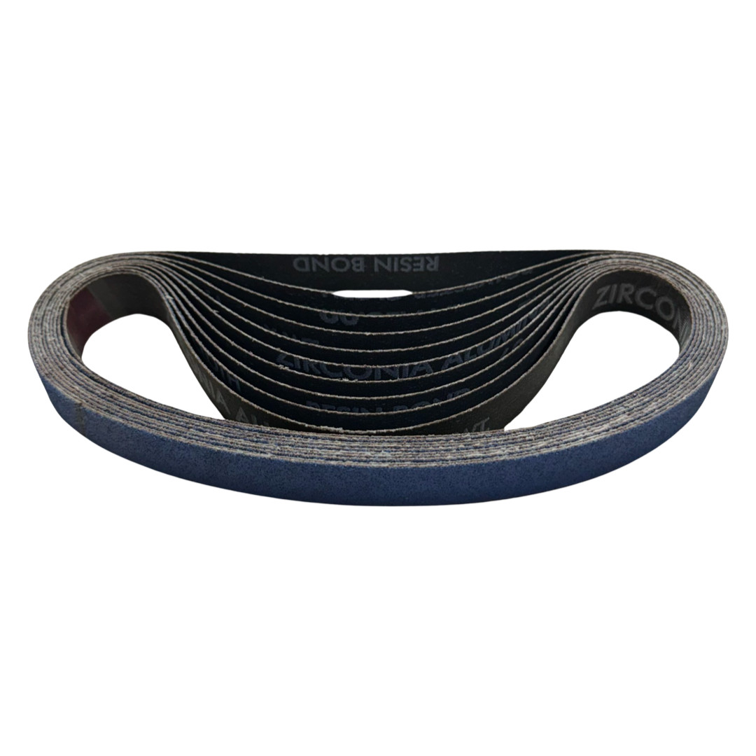 Merit 3/4" x 20-1/2" Sanding Belts 60 Grit Zirconia Alumina 10 Pack