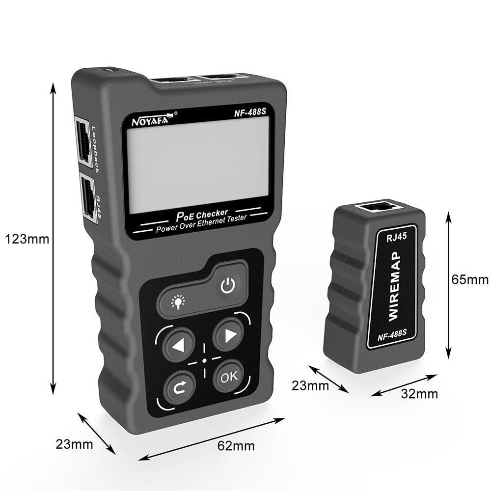 NF-488 PoE Tester,Network Cable Tester Checker Inline PoE Voltage&Current Tester