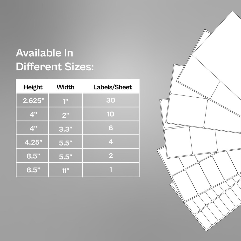 4" x 2" - Address Mailing White Label Sheets - 2000 Sheets/10 Labels Per Sheet