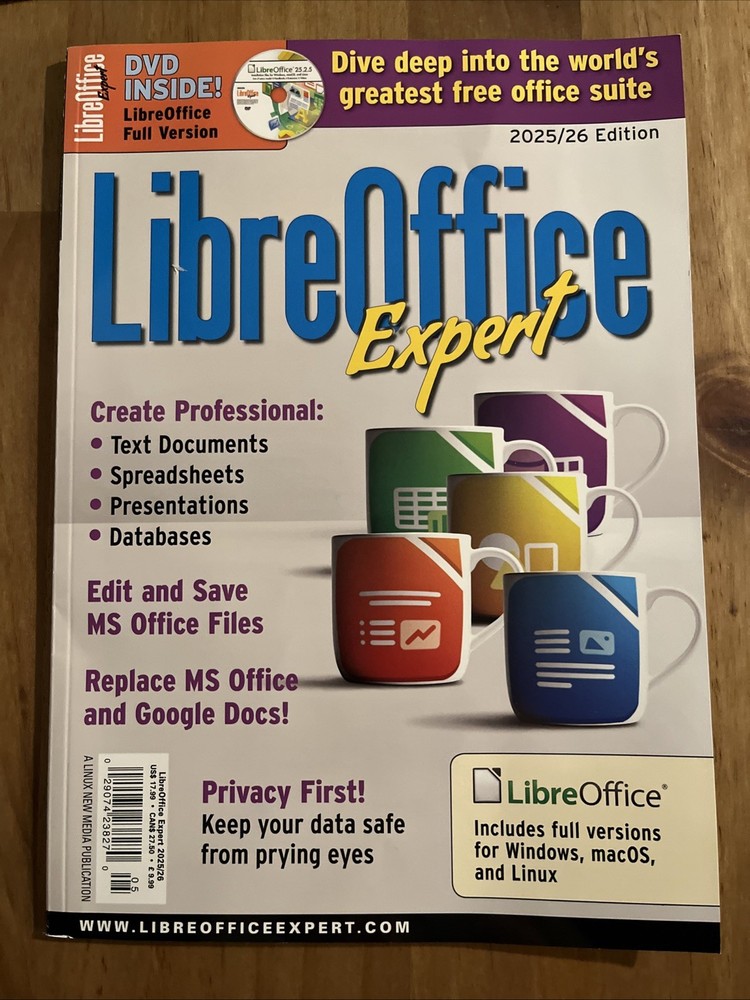 LibreOffice Expert 2025/26 Magazine w/ DVD Full Version Windows macOS Linux