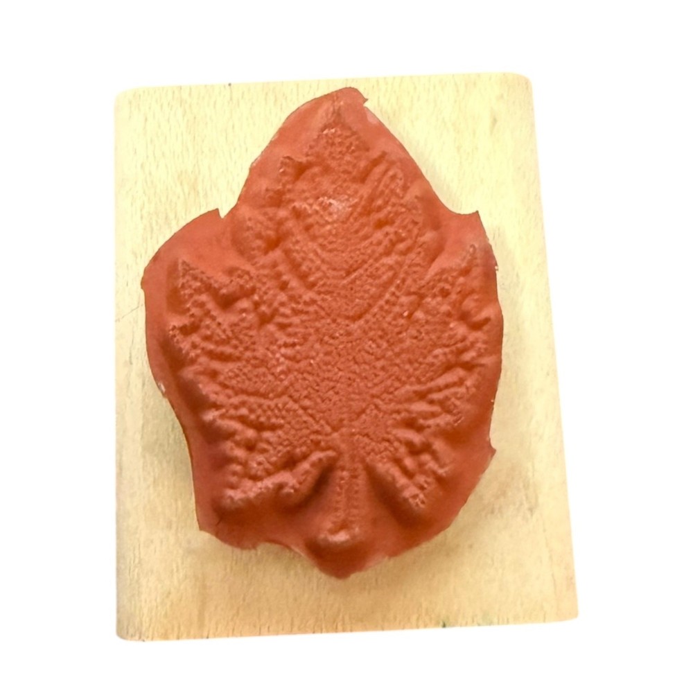 Stampin' Up! Vintage 1998 Single Fall Leaf Rubber Stamp EUC