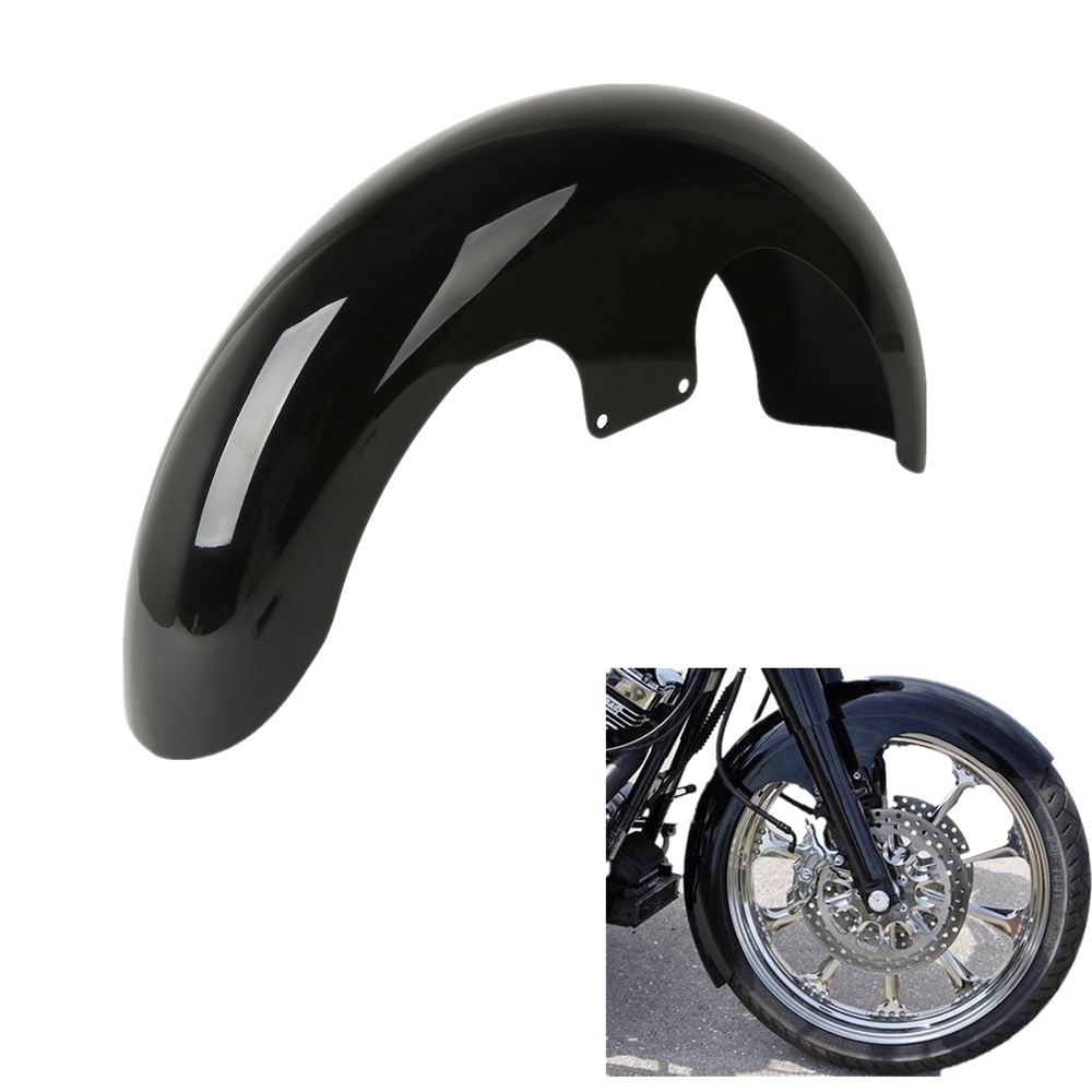 Painted BK 23" Wrap Custom Front Fender For Harley Touring Models Custom Baggers