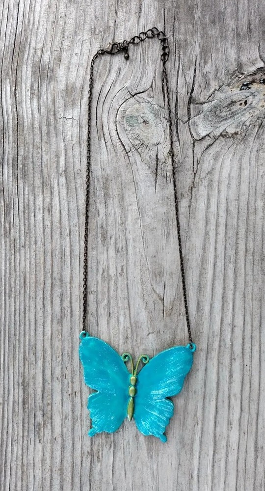 vintage baterfly pendant with chain