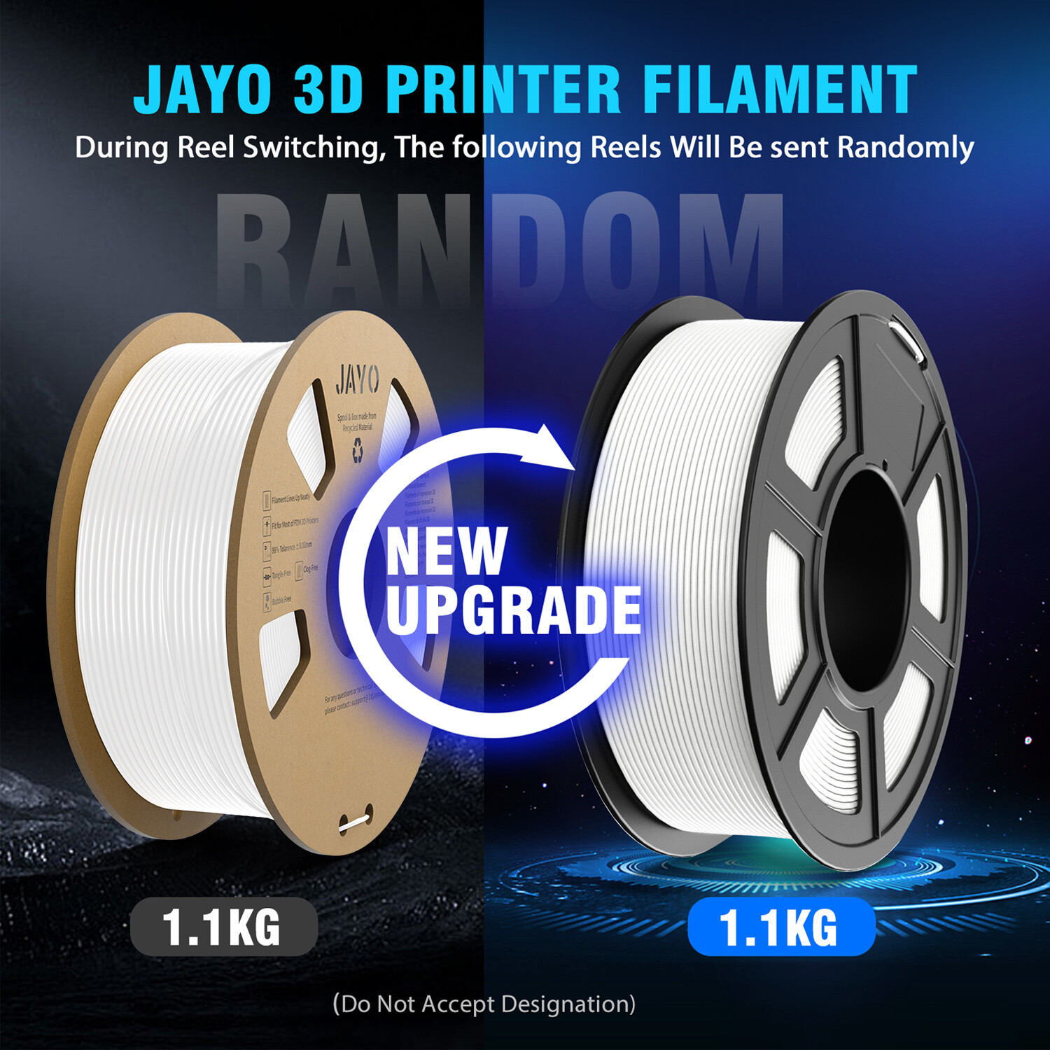 {BUY 10 PAY 6}JAYO PLA Matt PLA+ PETG SILK ABS 3D Printer Filament 1.75mm 1.1KG