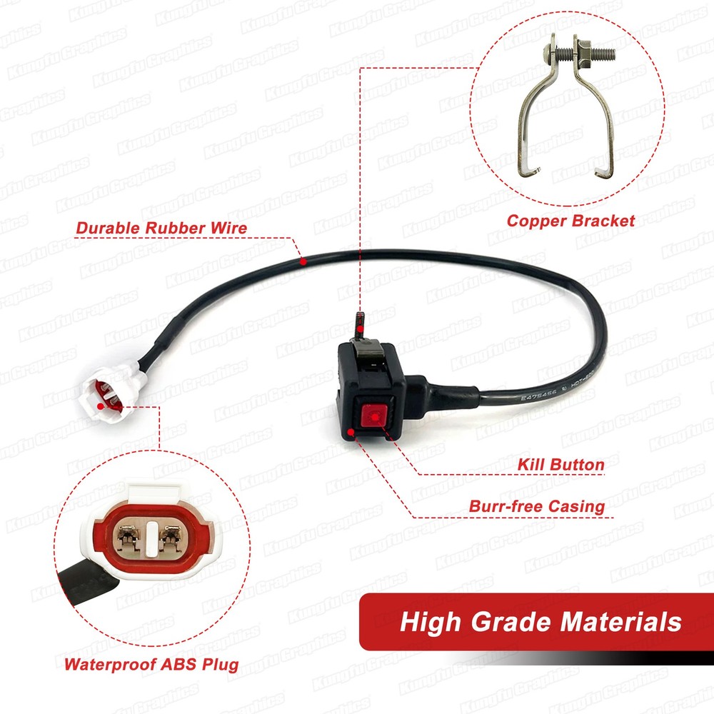 Universal Motorcycle Kill Stop Switch Stop OFF Button Waterproof