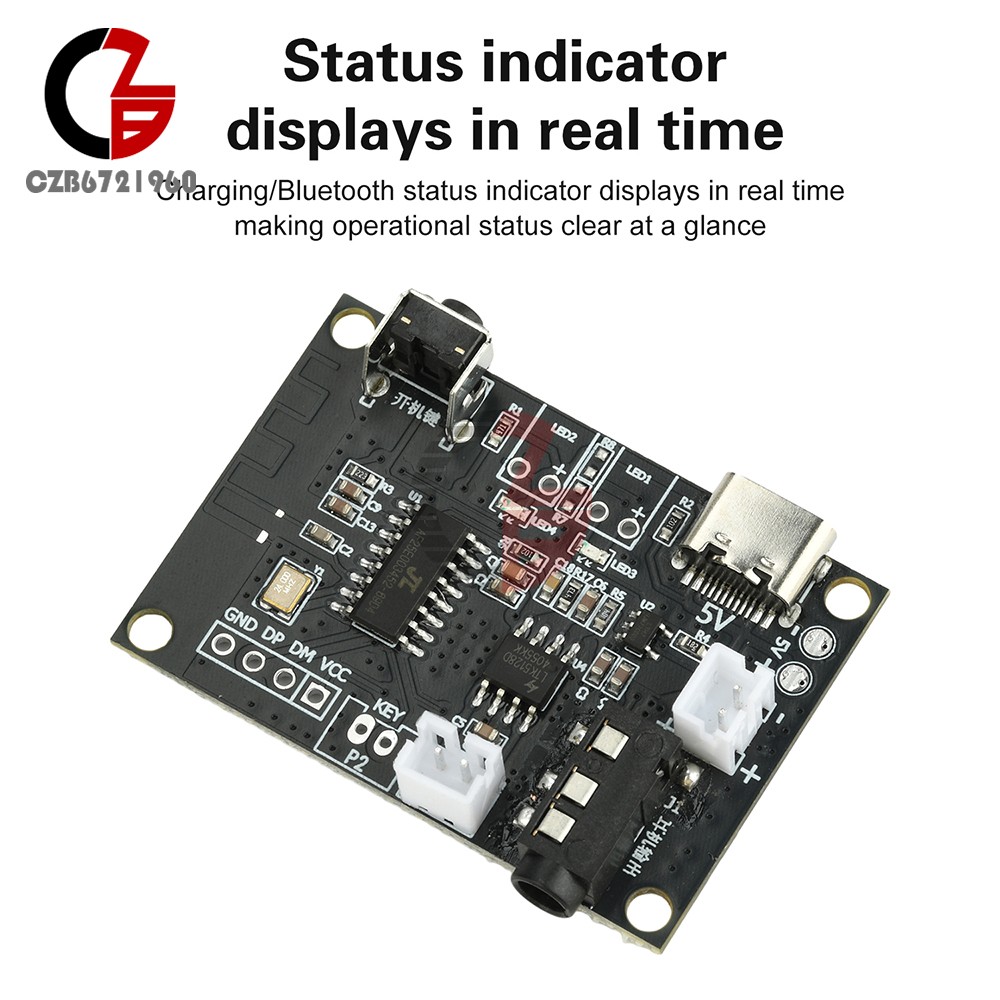 5PCS DC 5V 5W Bluetooth Amplifier Board Mono Mini Audio Module Type C Interface