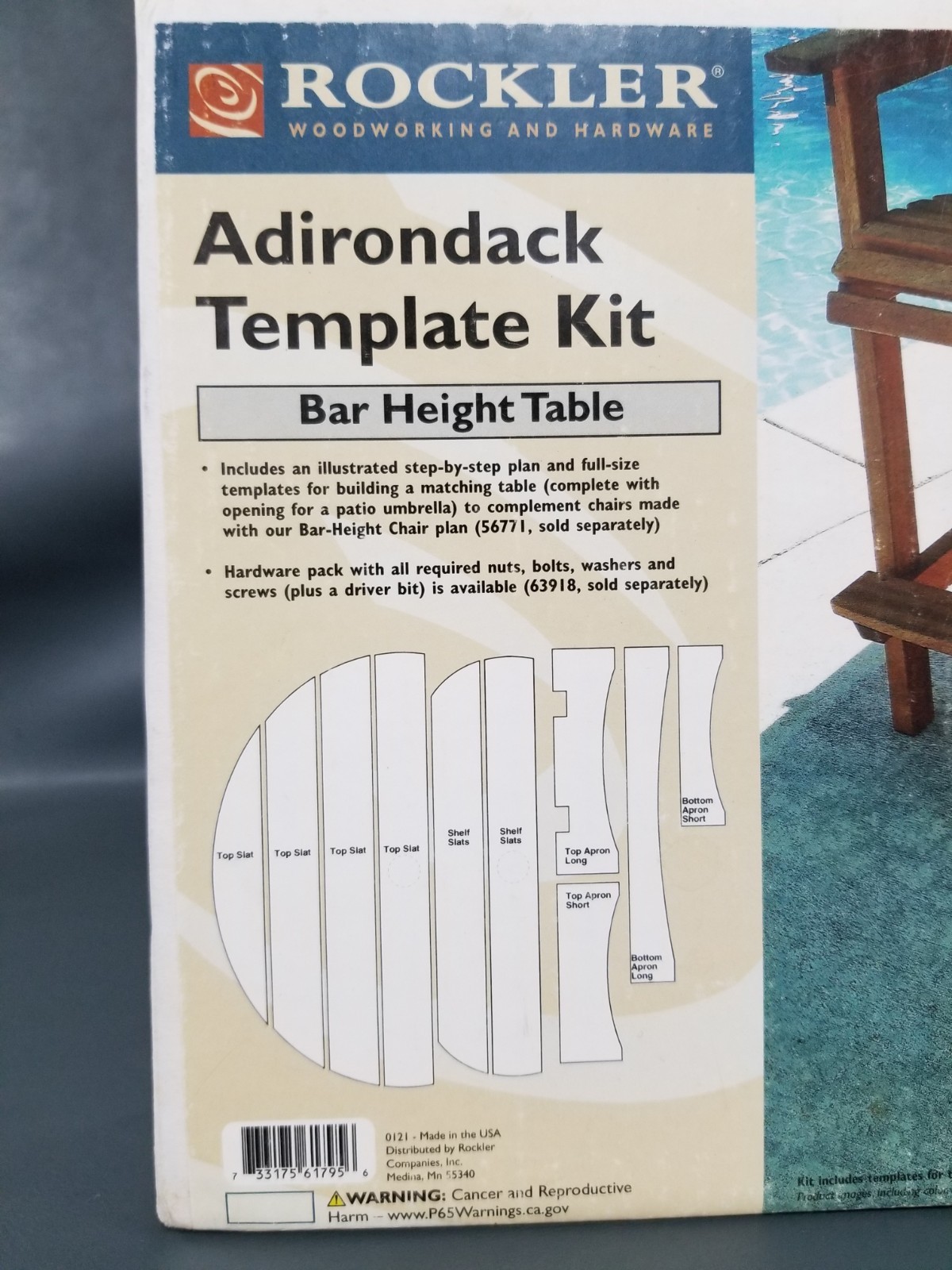 NEW / SEALED Rockler Adirondack Template Kit For Bar Height Table NIB 2022 USA