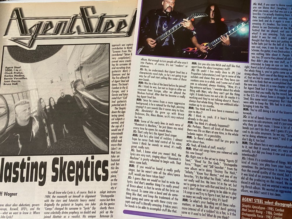 Agent Steel, Three Page Vintage Clipping