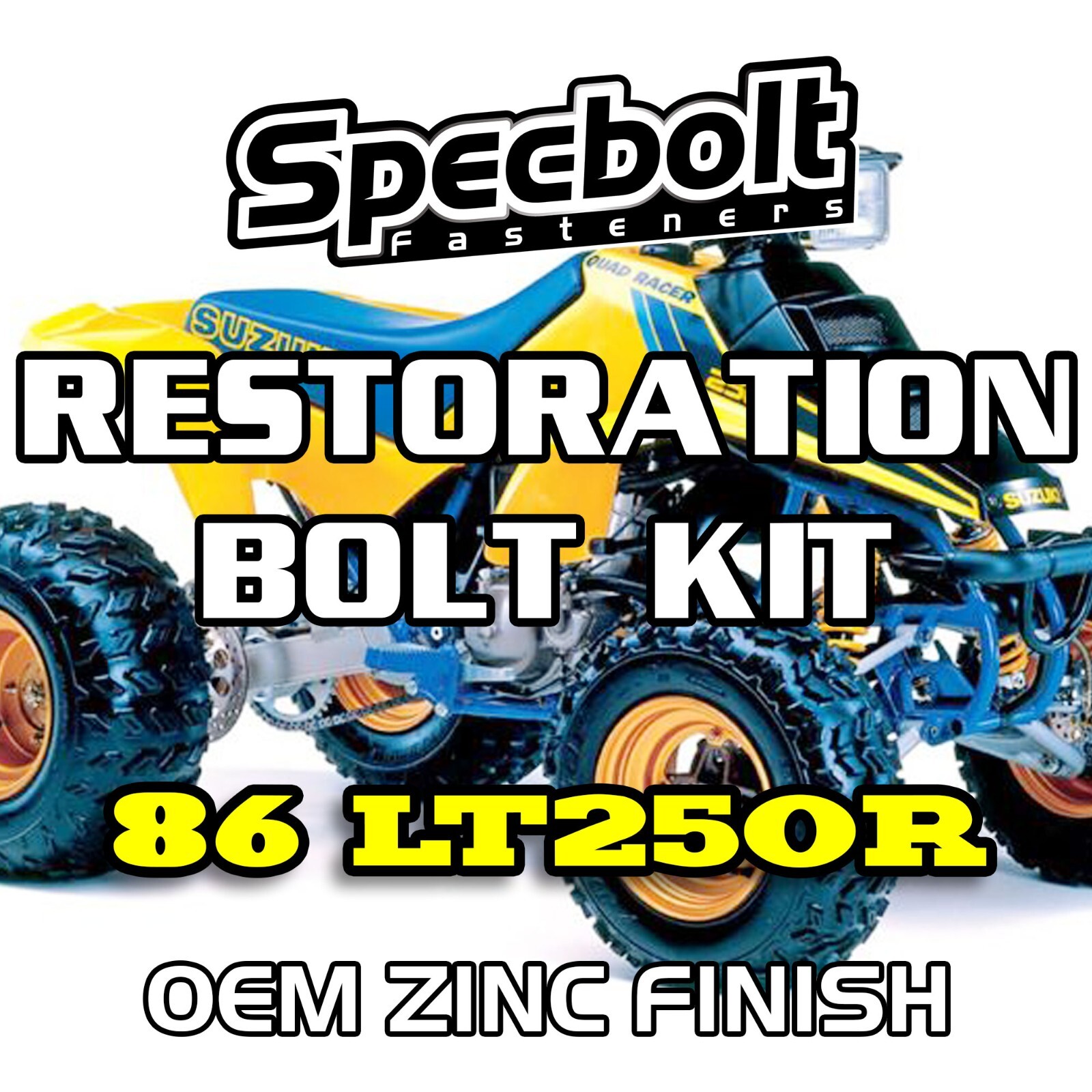 1986 LT250R Restoration Bolt kit Suzuki Quadracer Engine Body Wheel OEM zinc