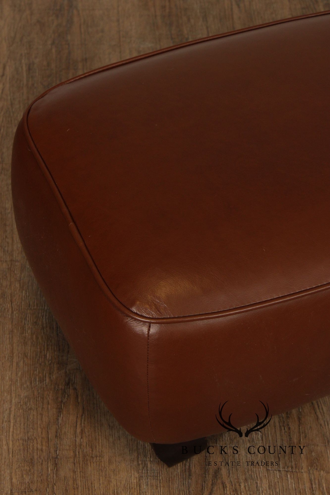 Precedent Traditional Pair of Leather Ottomans