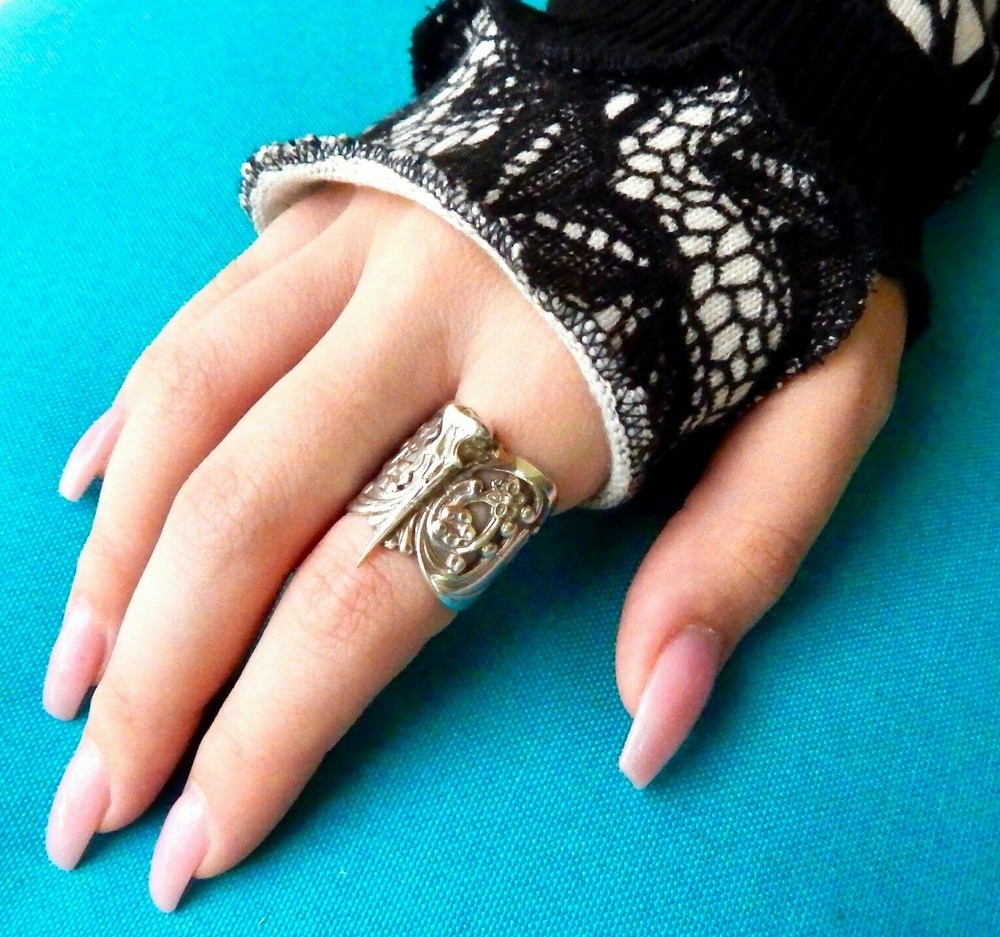 HUMMINGBIRD SKULL RING - Sterling Silver - ADJUSTABLE - Handmade