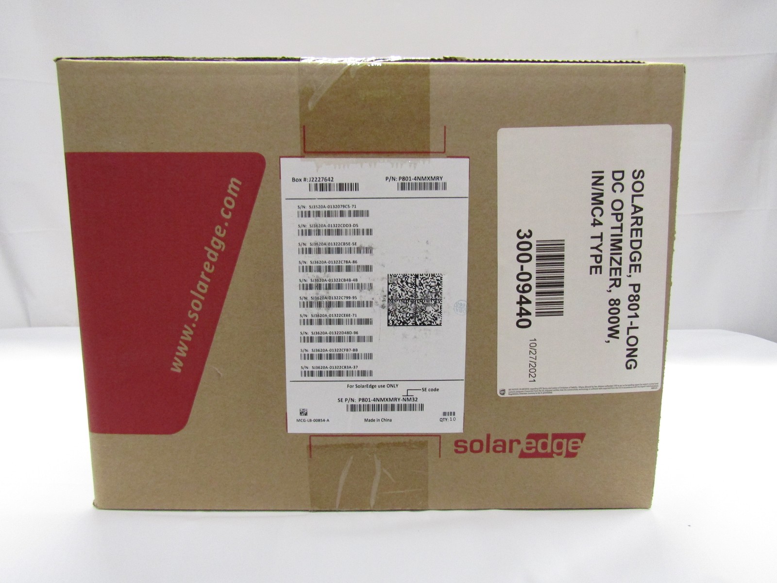 Box of 10 SolarEdge P801-4NMXMRY 800 Watt 125V 11.75A Dual Panel Power Optimizer