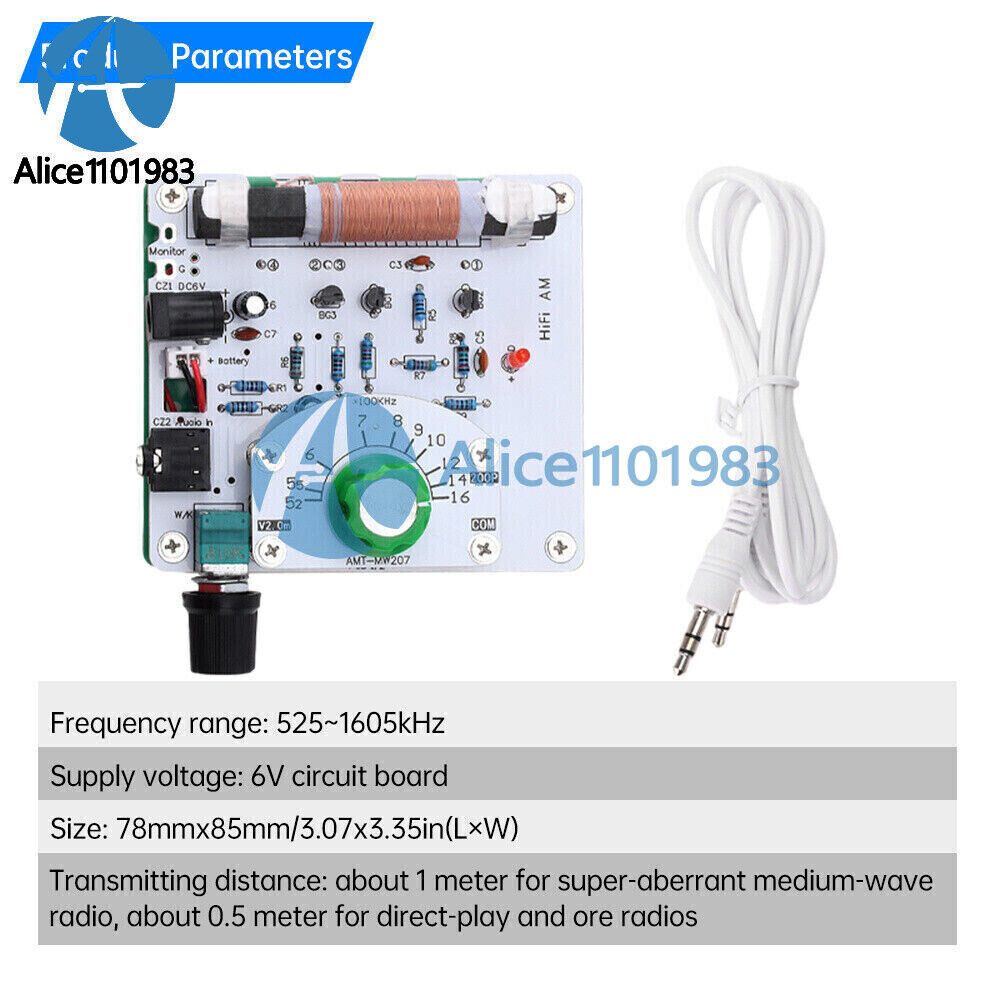 525~1605kHz Medium Wave AM Radio Transmitter DIY Circuit Board Radio Module 6V