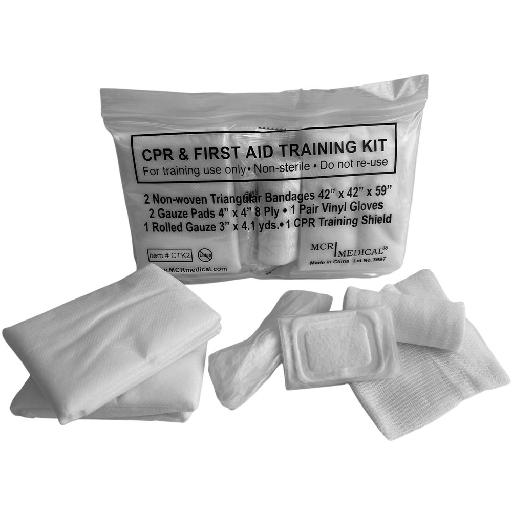 100-Pack CPR & First Aid Training Kits w/ 2 Non-Woven Triangular Bandages
