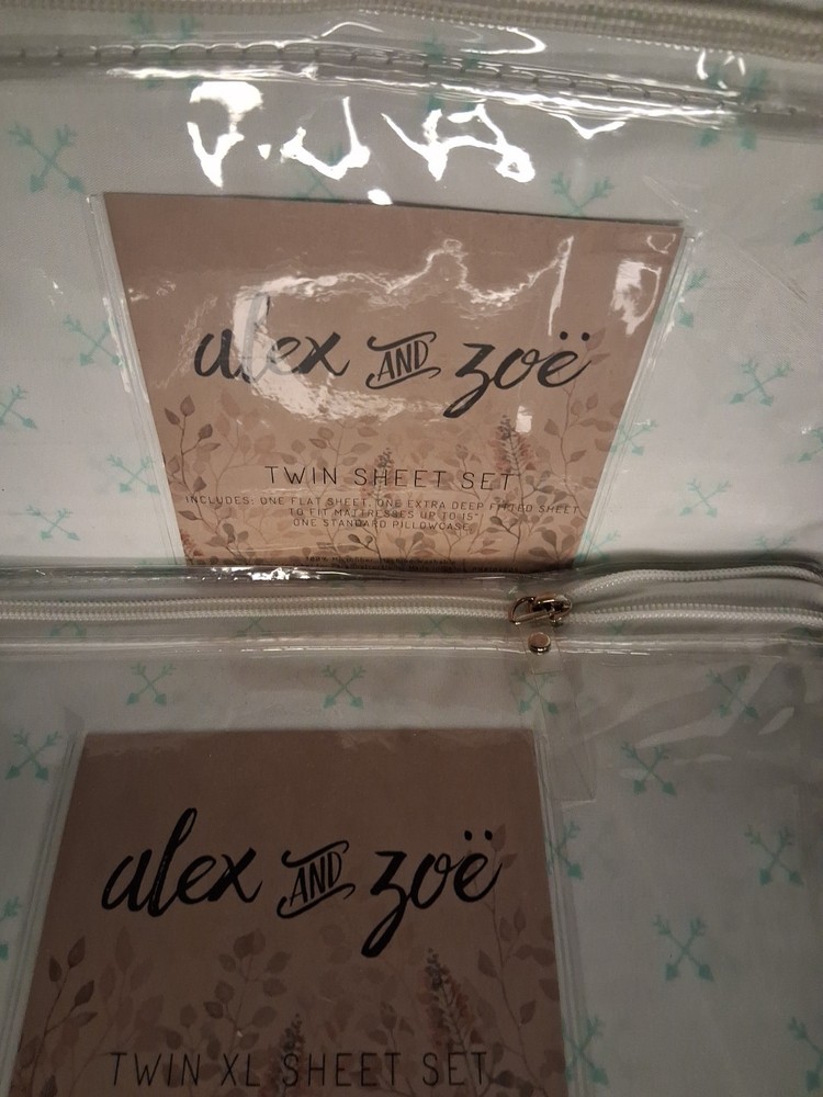 2 Sets-3 pc Alex & Zoe Twin Sheet Set NIP