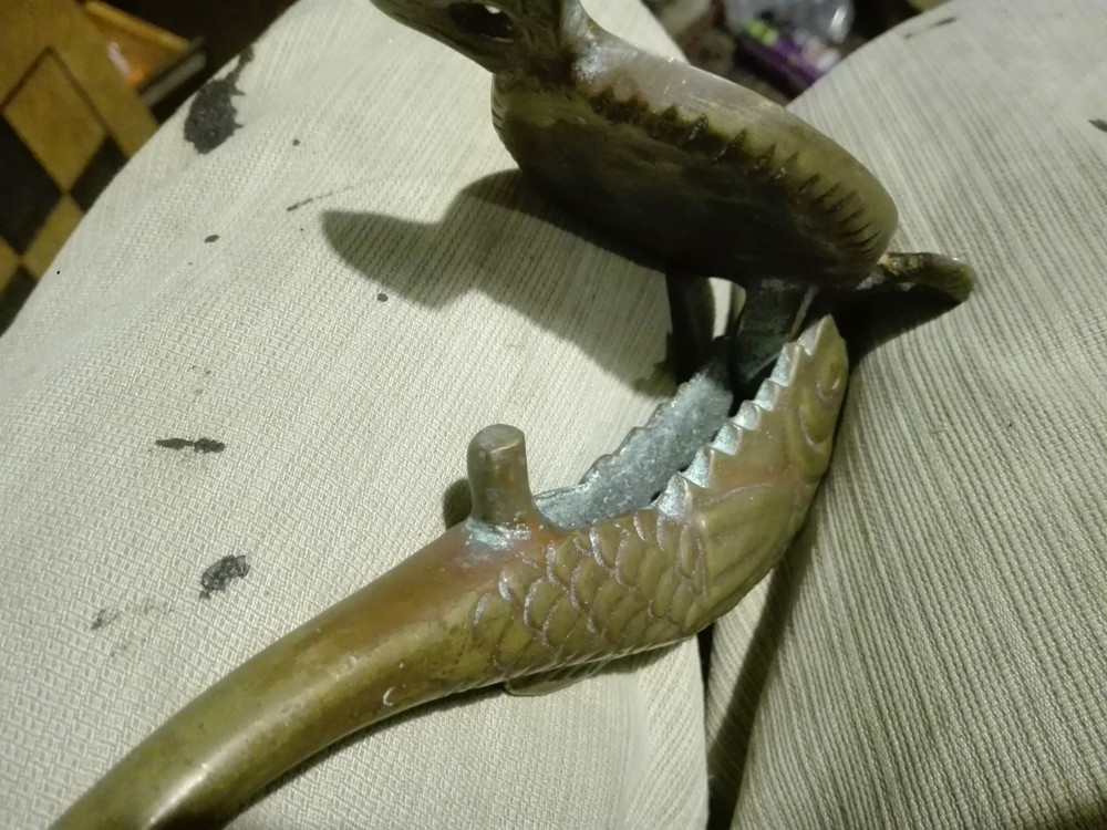 RARE - Antique Front Door Knocker BRASS FISH
