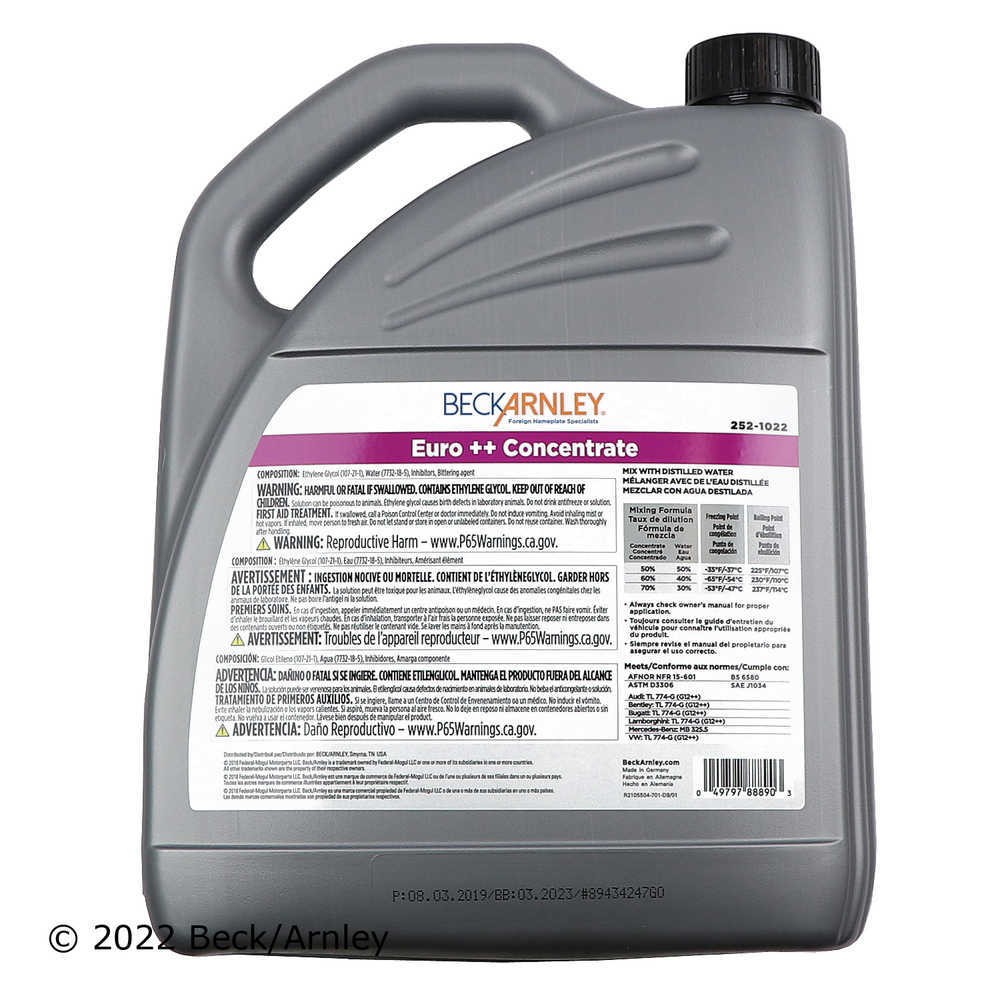 Anti-Freeze Beck/Arnley 252-1022