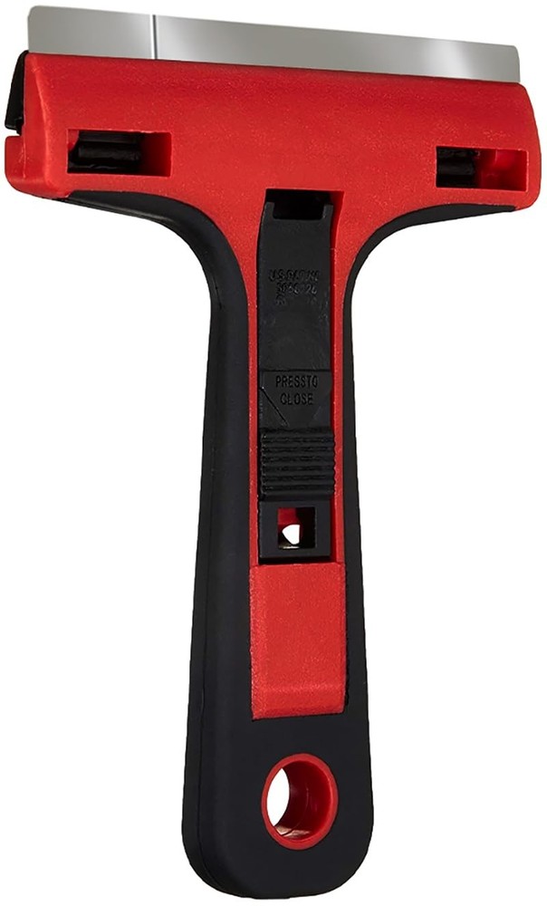 4 Inch Glass And Tile Scraper Comfortable Soft Grip Quick Blade Change Tool
