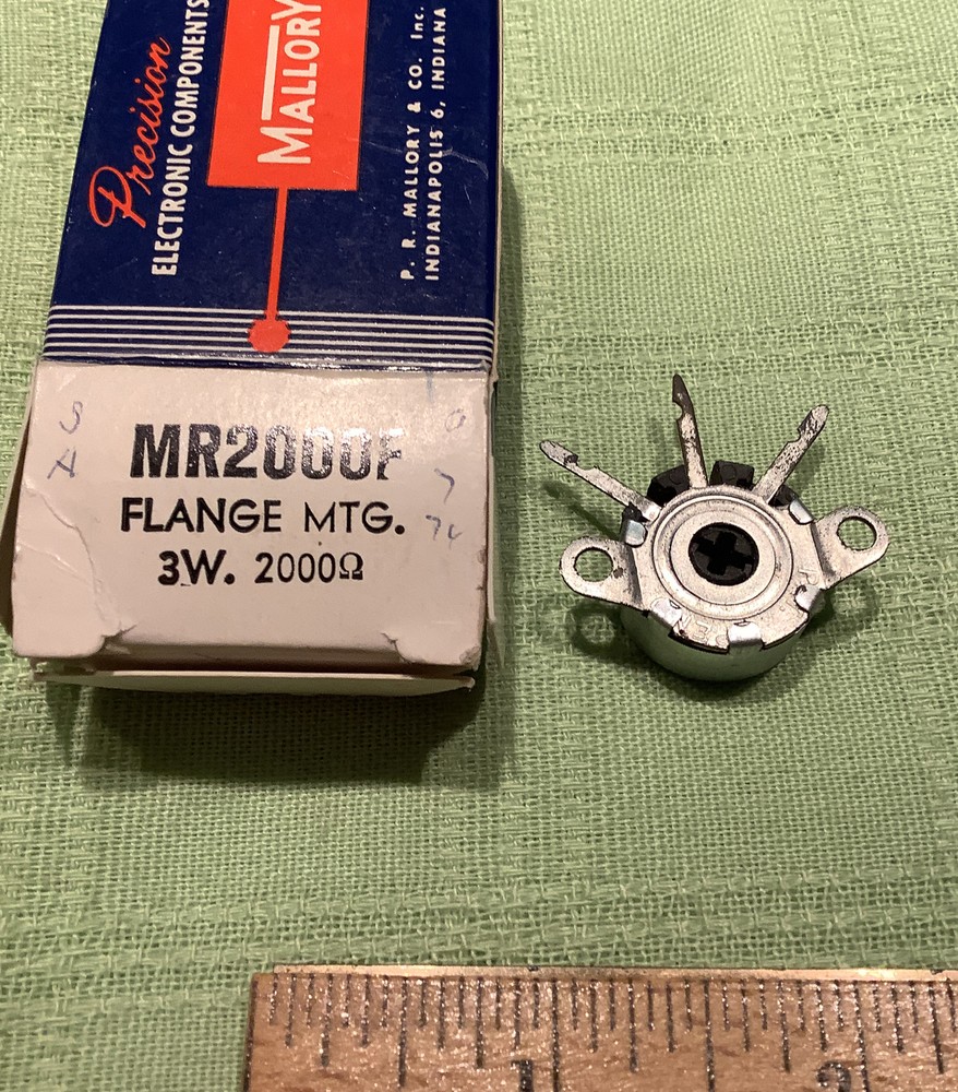 Mallory Potentiometer MR200F flange mount 2000 ohms 3 watts
