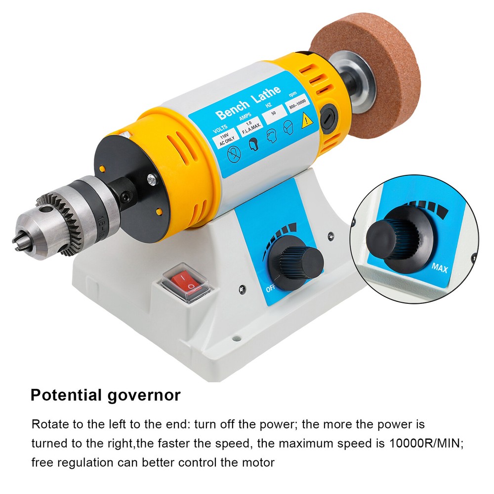 320W Jewelry Polisher Adjustable Variable Speed Grinder Bench Buffer Polisher