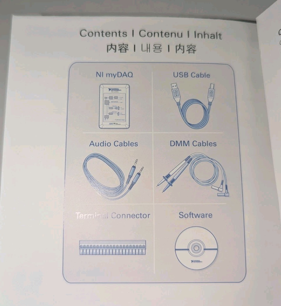 NATIONAL INSTRUMENTS MY DAQ STUDENT KIT 781329-01 (800949B-01)
