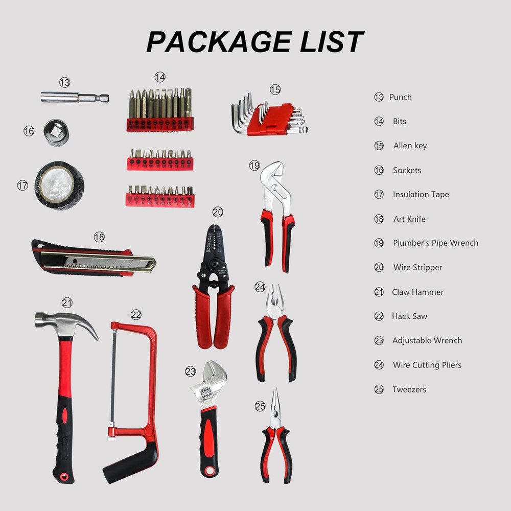 238 Piece Socket Wrench Auto Repair Tool Combination Package,Household Tool Set,