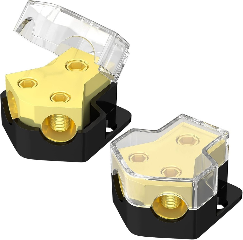 12V Power Distribution Block for 2-Way Amp & Accessory Power Split