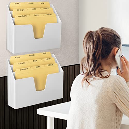 Horizontal Triple File Folder Holder Organizer, Includes 9 Manila Folders