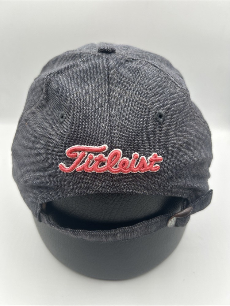 Titleist Golf Hat Cap Gray Black Pinkscript Wool Blend Strapback OSFM H95
