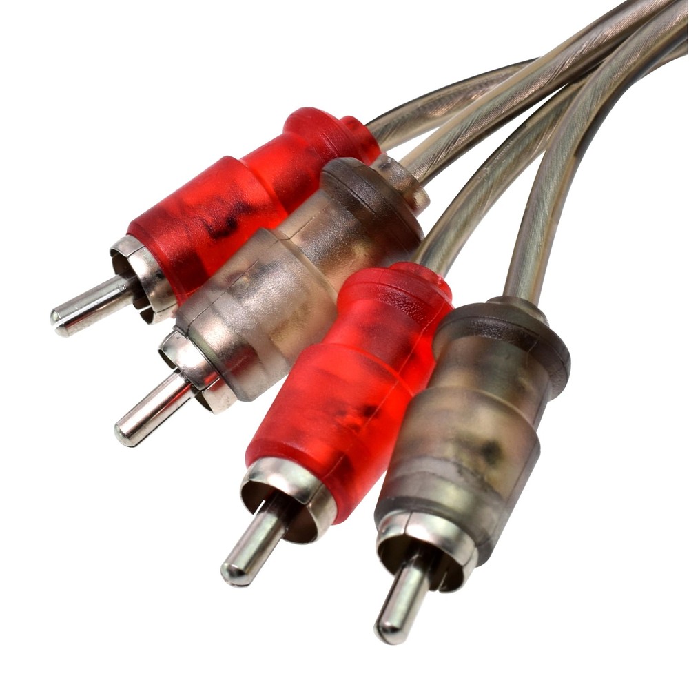 Conext Link Audio RCA Interconnect Cable Patch Male 18FT, 2 Pack, Transparent