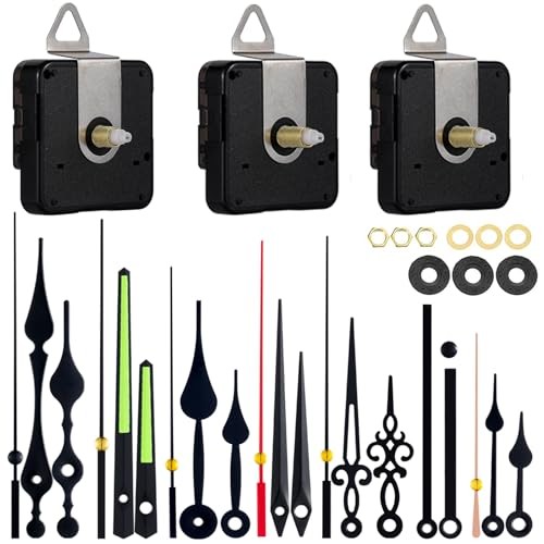EMOON 3 Pack Silent Clock Mechanism Replacement Kit, Quartz Clock Size1-3pack