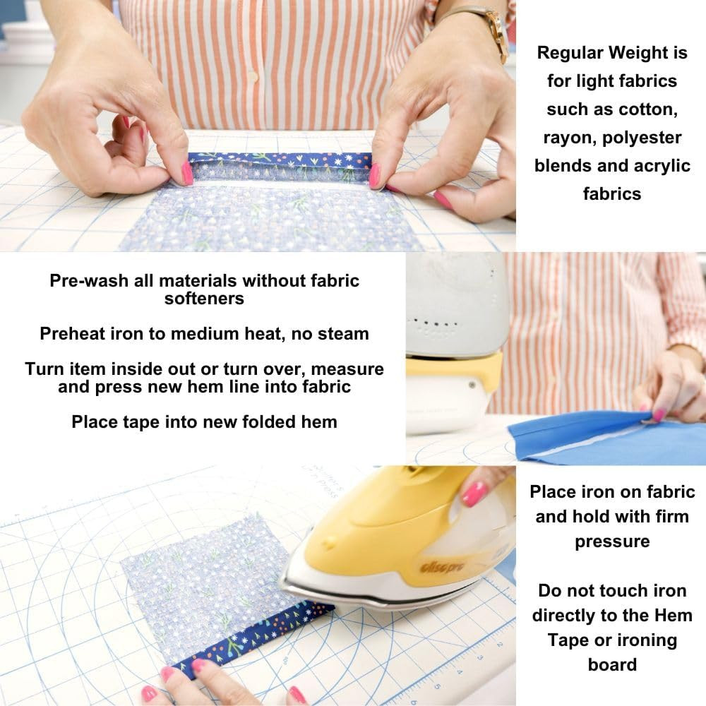 Hem Iron-On Adhesive, Regular Weight, White