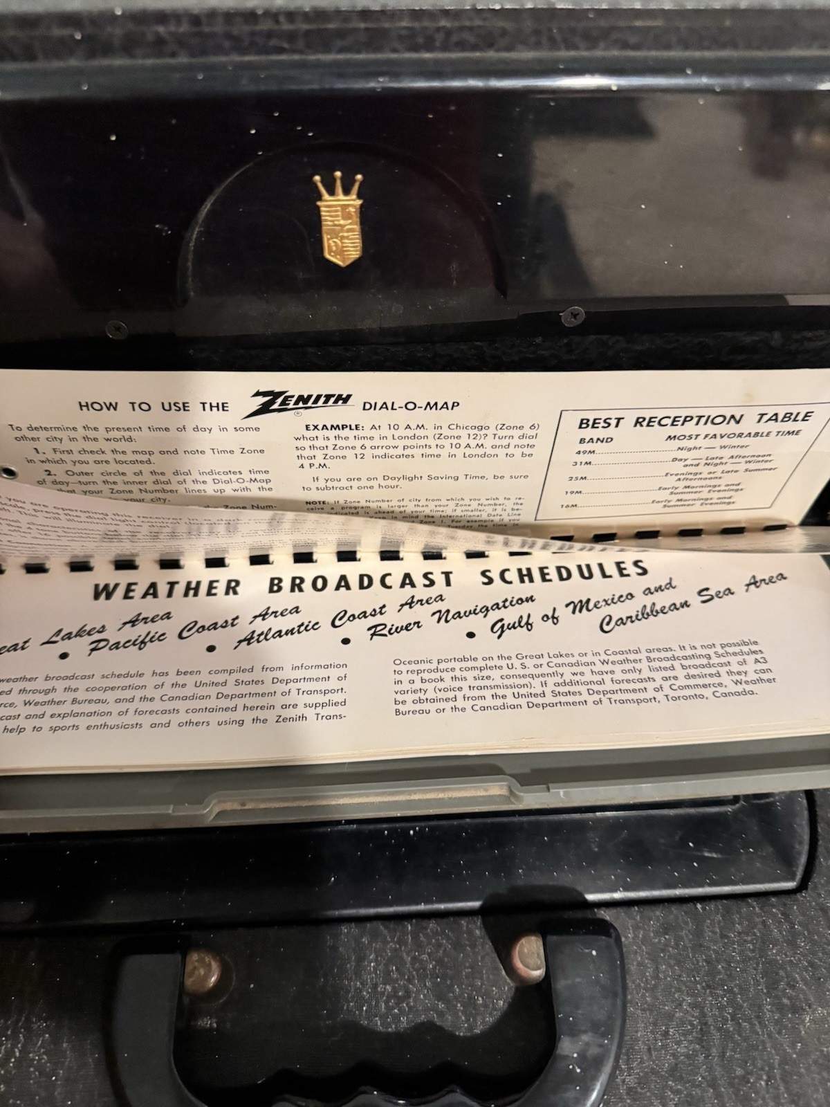 Zenith Trans-Oceanic S-558O Transoceanic Shortwave Radio Black WORKING