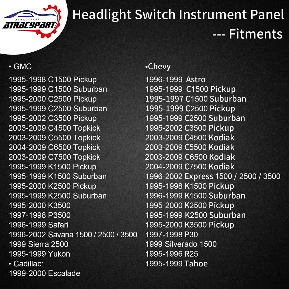 Headlight Switch Dimmer - 93443101, Black - 1995-2009