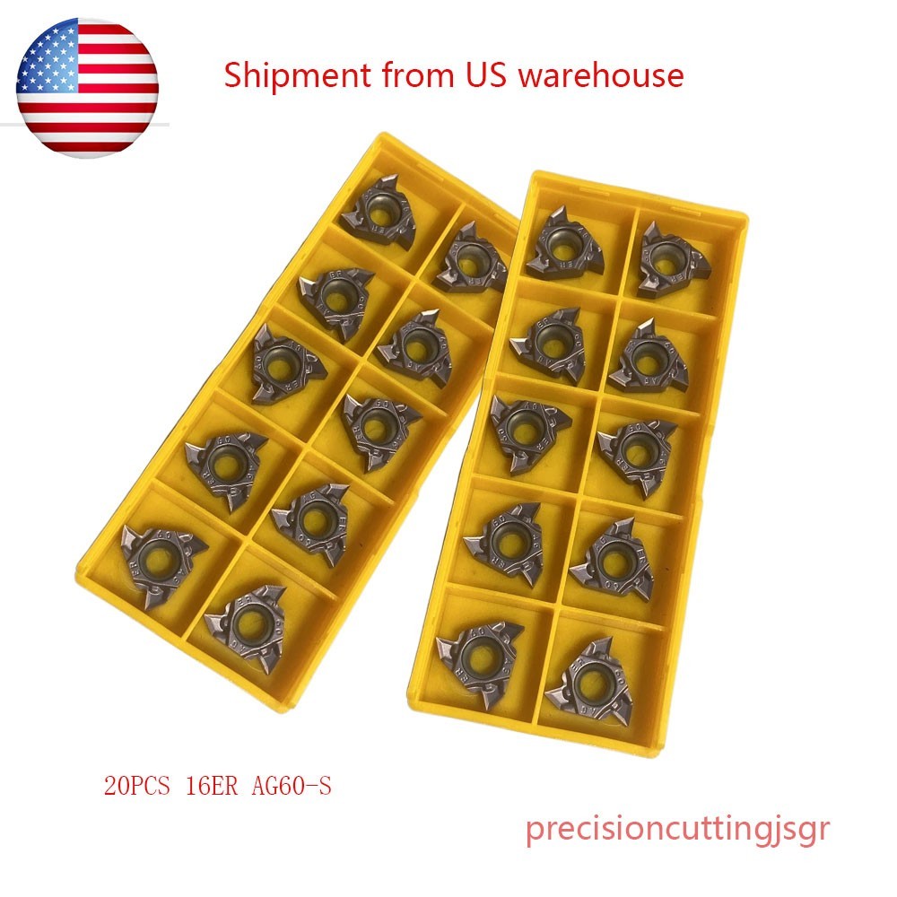 20PCS MMT16ERAG60-S Carbide Threading Laydown Threading Insert 16ER AG60