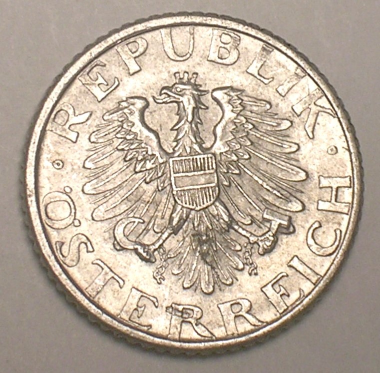 1947 Austria Austrian 50 Groschen Shield Eagle Coin VF+