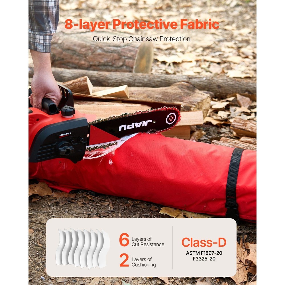 8-Layer Chainsaw Chaps Wrap, Polyester-Polypropylene, Adjustable Waist Belt