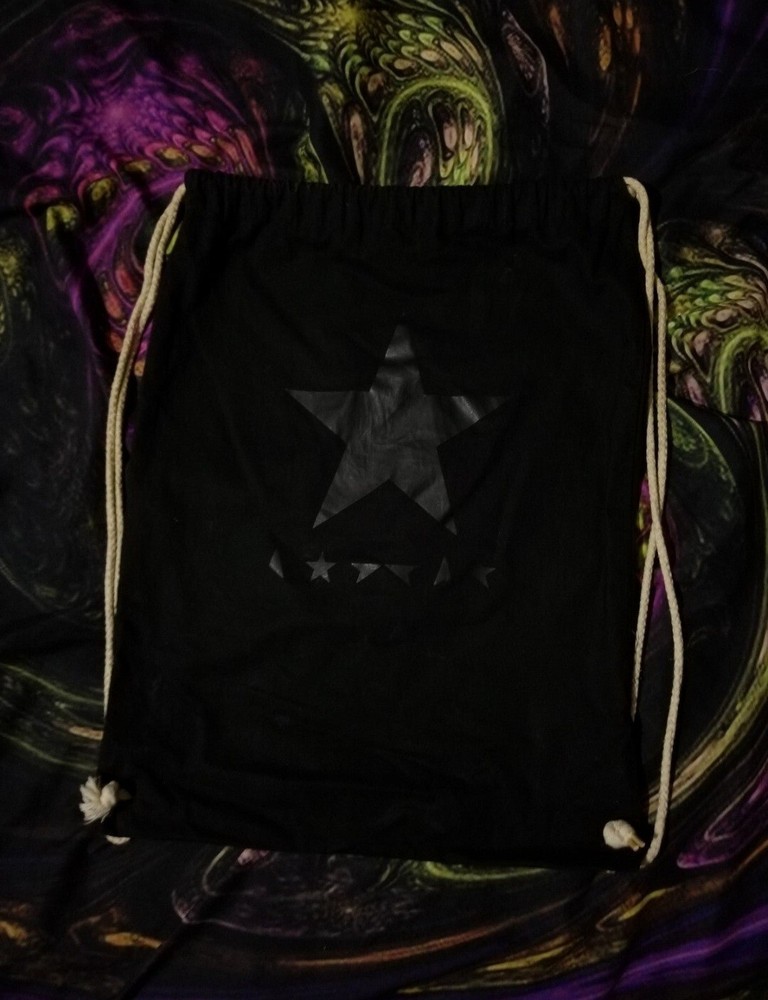 Distressed David Bowie Blackstar Album Drawstring Bag