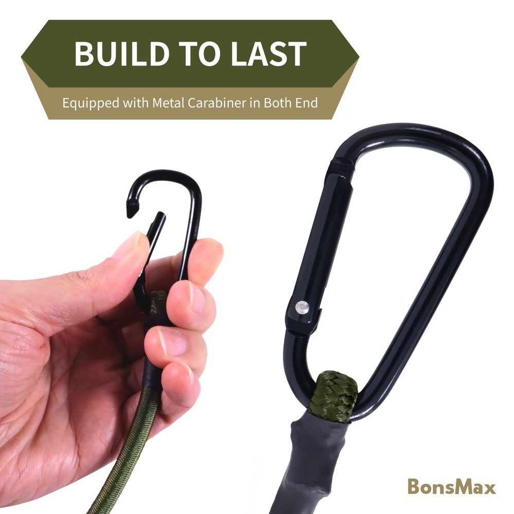 32" Bungee Cords with Hooks, Elastic Straps for Camping, Securing and Organizing