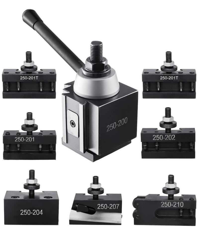 Quick Change Tool Post Set 8 Pcs Lathe Tool Holders for 10"-15" Mini Lathe Swing