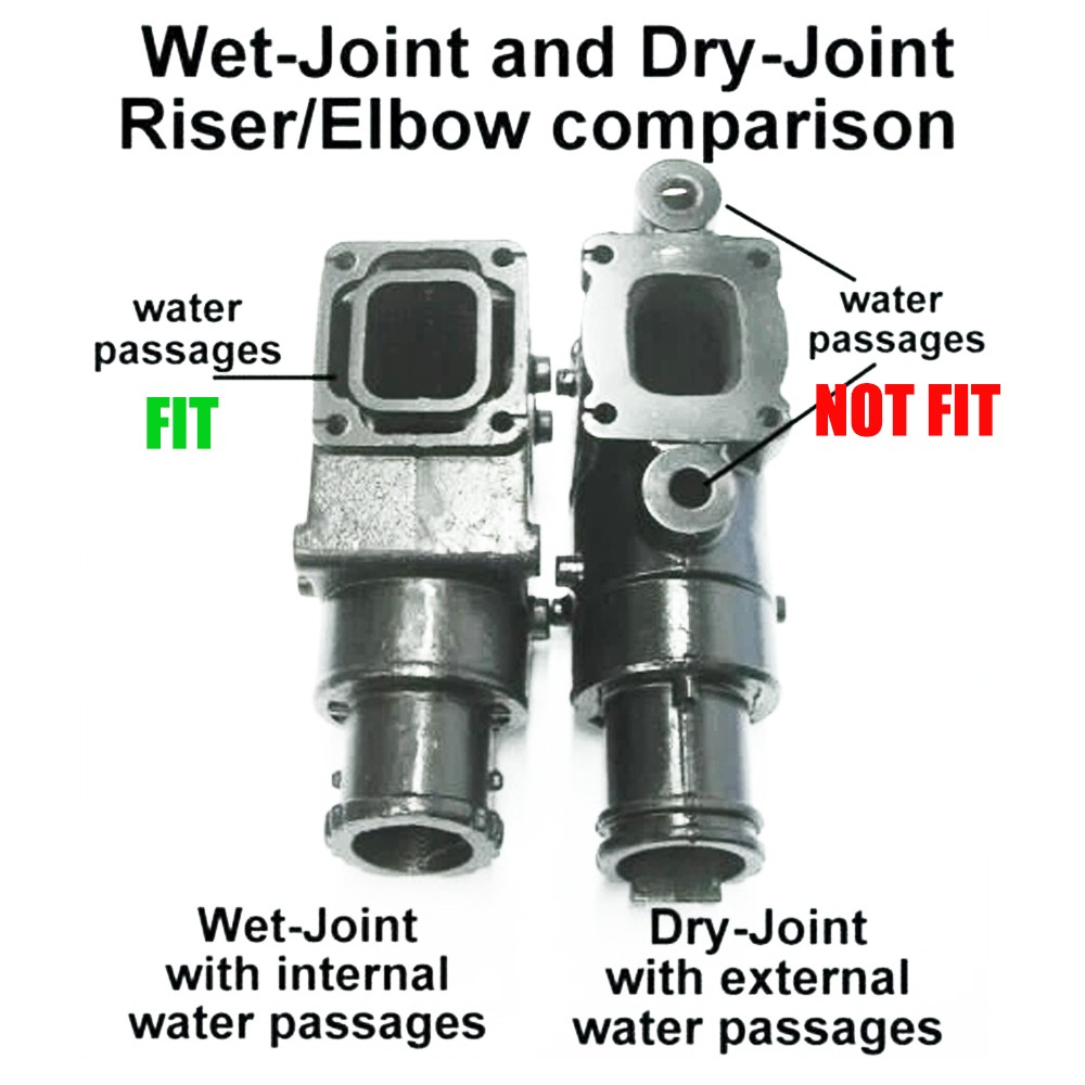 Exhaust Manifold & Riser Kit for MerCruiser Marine 4.3L V6 262 85‑02 99746 44354