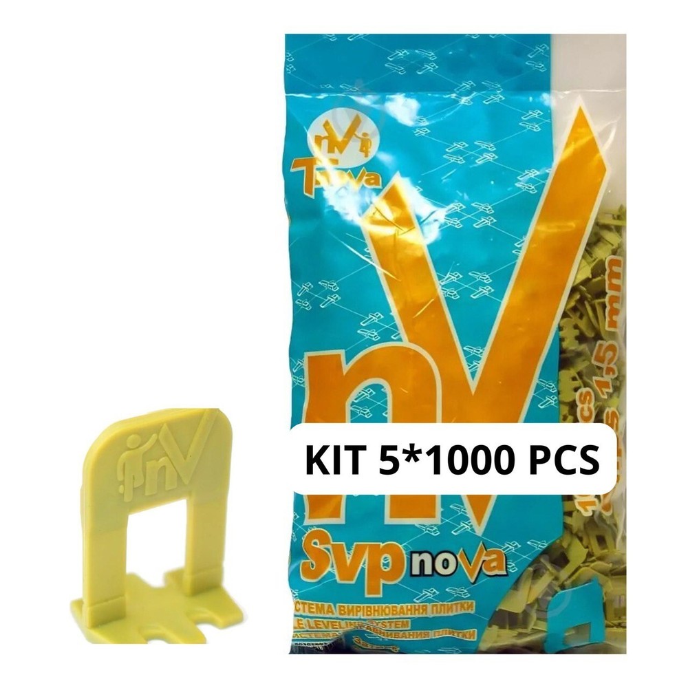 Tile Leveling System Kit 5000 Pieces 1.5mm Spacer Clips "SVP-noVa"