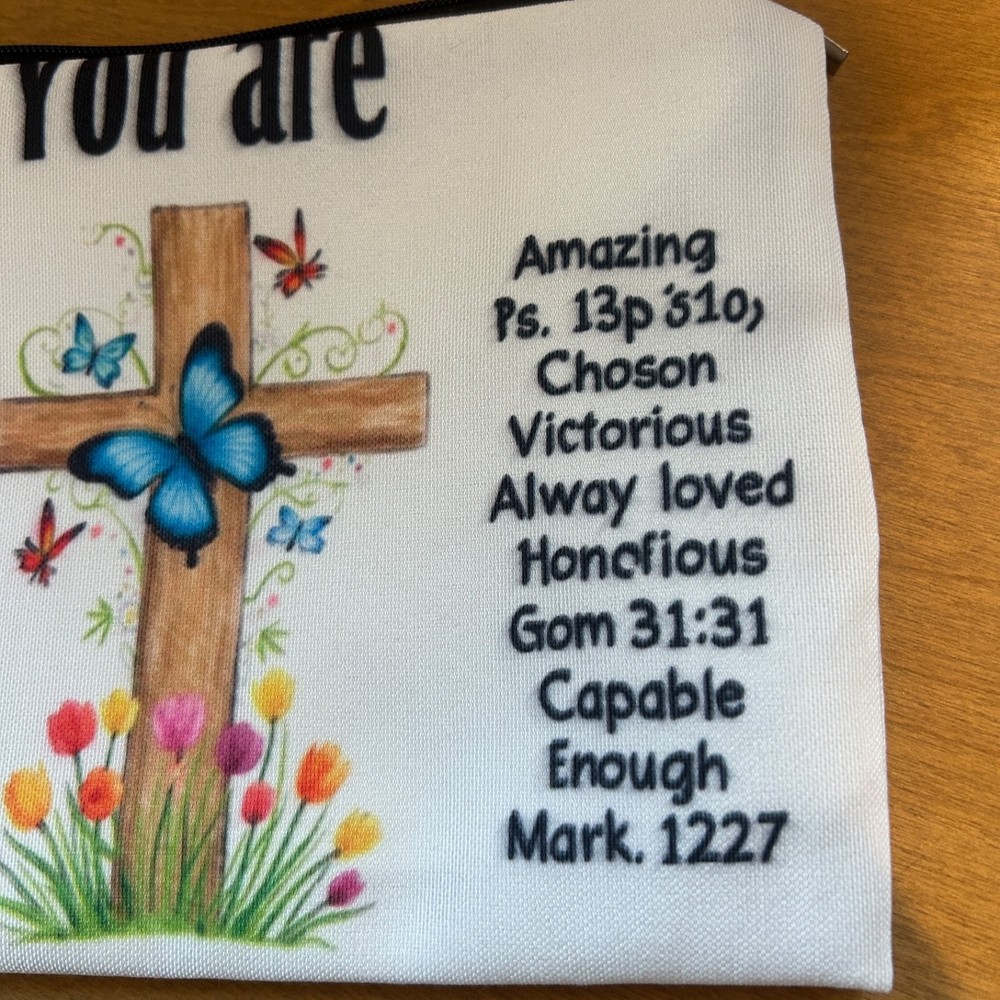 Scripture "You Are" Zippered Makeup Pouch