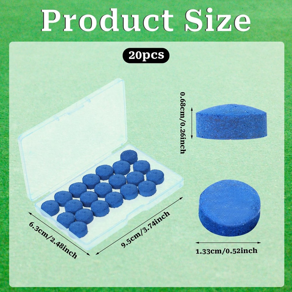 20 Pcs 13mm Billiard Pool Cue Tips Pool Stick Replacement Tips for Snooker