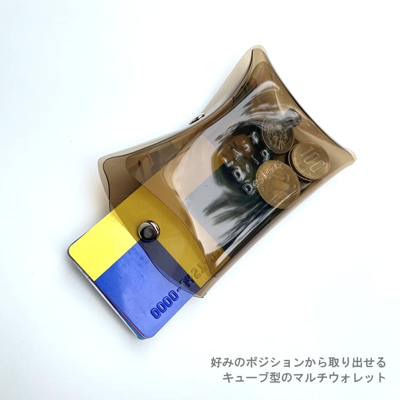 Transparent Cube Mini Wallet, Compact Clear PVC Waterproof Multi Wallet
