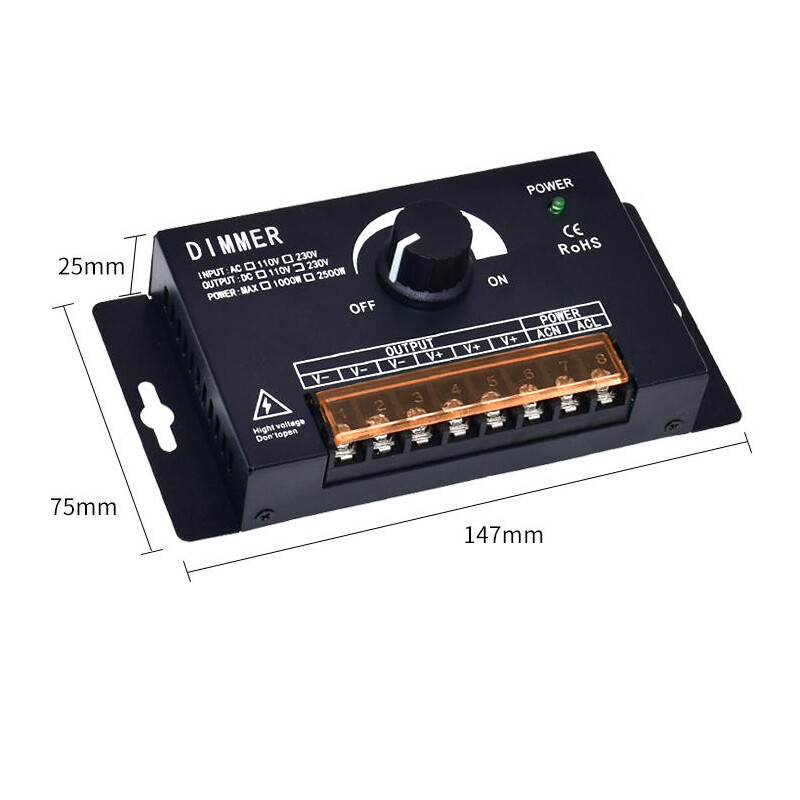 LED Dimmer Switch for 110V 220V Single Color LED Light Strip Dimming Controller