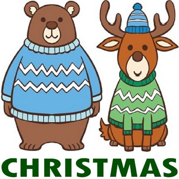30 Custom Christmas Bear & Reindeer Personalized Address Labels