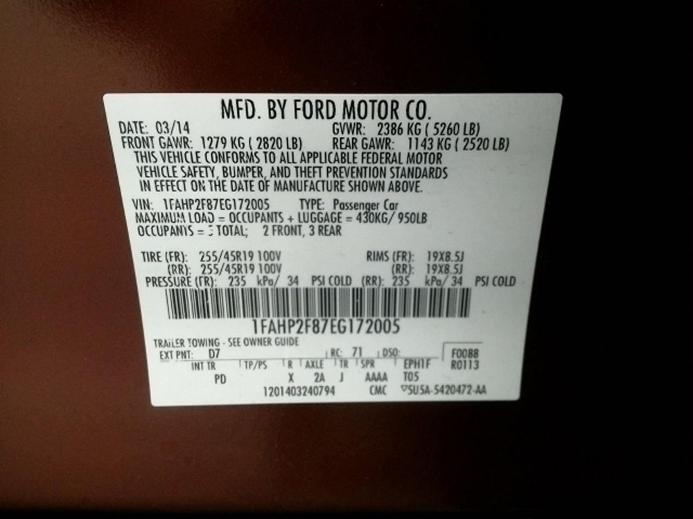 TAURUS 2014 High Mounted Stop Light 104786664