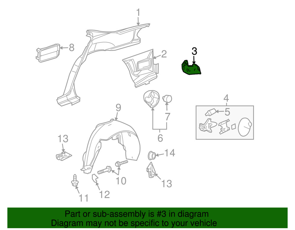 Genuine GM Tail Lamp Pocket 15898282
